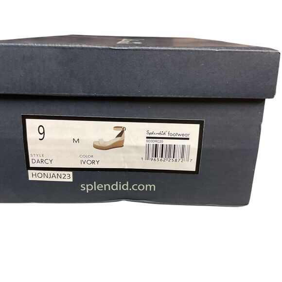 Splendid Evereve Darcy Ankle Strap Espadrille Wedge Sandals Sz 9M Ivory NEW NIB - Picture 13 of 14